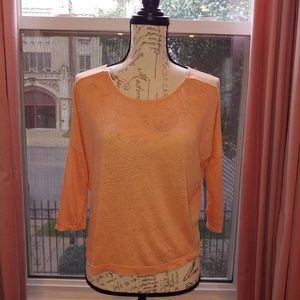 Club Monaco Peach 3/4 Sleeve Top